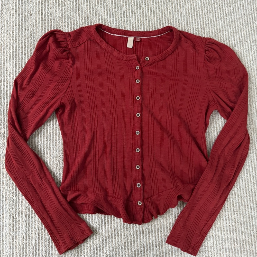 Pilcro Top Womens Rust color Cardigan Button Front